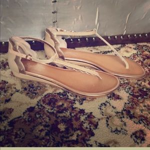 Seychelles Tan Leather Thong Wedge Sandal Sz 6